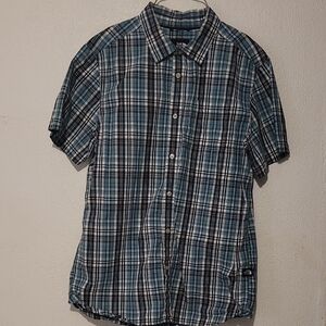 The North Face Men's Blue and White Checkered Shirt